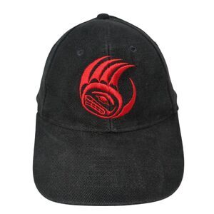 Native Origins Strapback Hat Black One Size Adjustable Embroidered Vented Holes